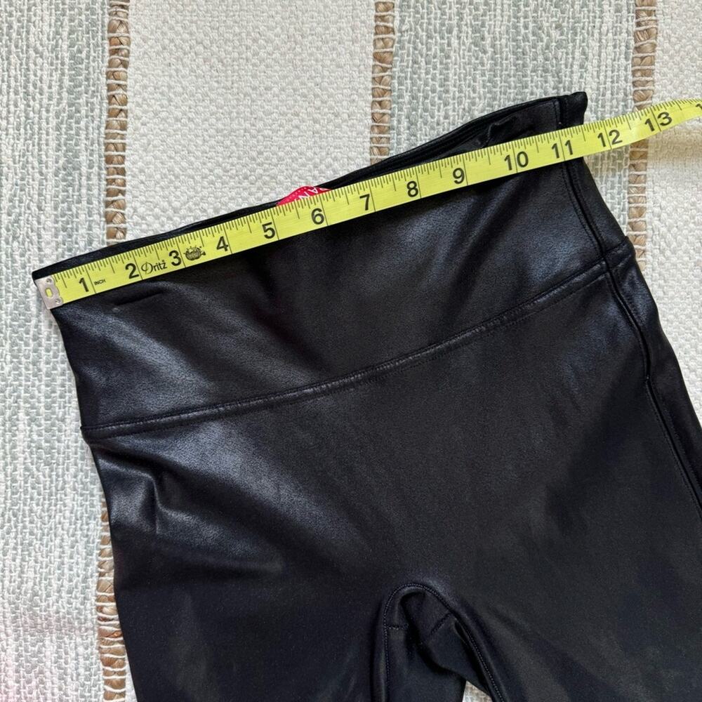 Spanx Black High Rise Faux Leather Leggings Women’s Size Small Petite - Picture 6 of 11